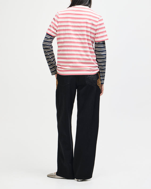 Pierre Stripe Tee - Red Stripe