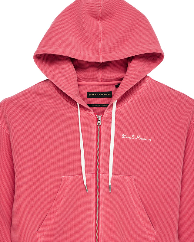 Waffle Hoodie - Poinsettia Red