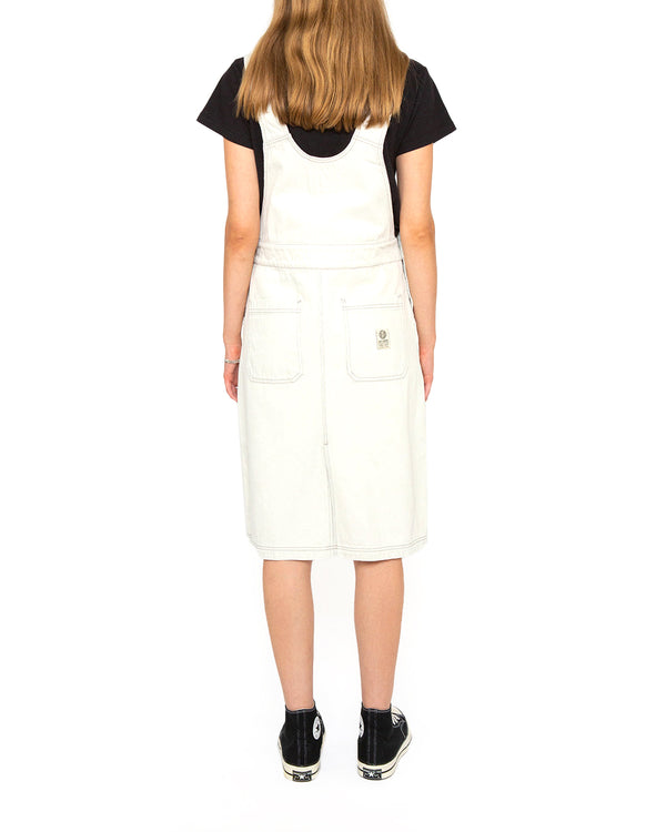Overall Dress (Relaxed Fit) - Bleached White|Model