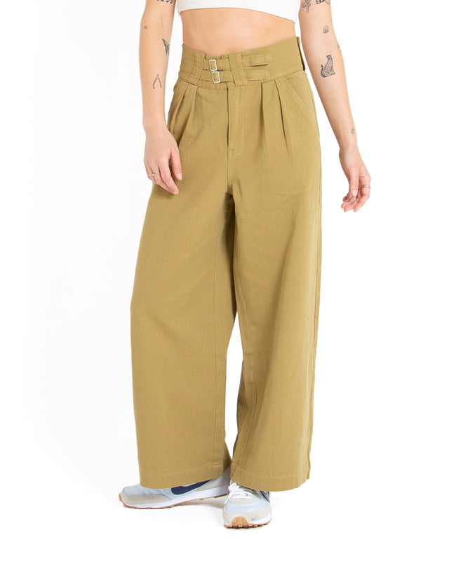 Gray Tailored Pant - Ecru Olive