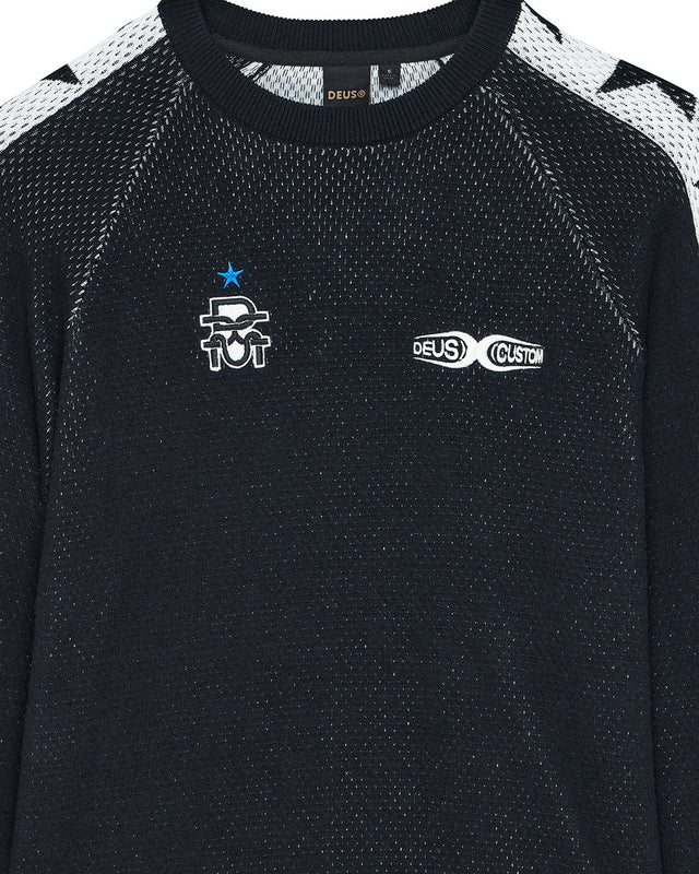 Icon Mesh Knit Top - Black