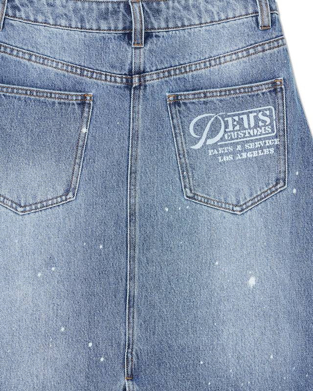 Lyon Midi Denim Skirt - Bleach Wash