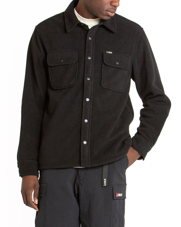 Luther Fleece Shirt - Black|Model