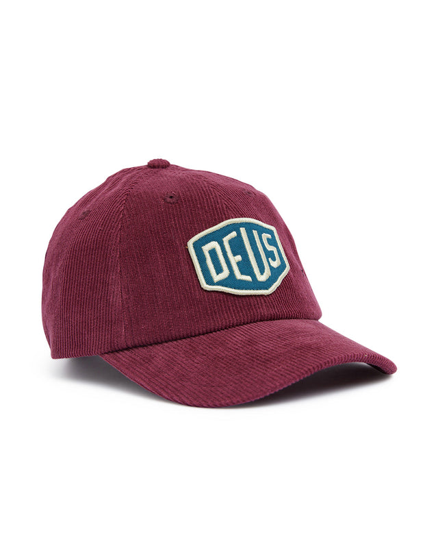 "Shield Cord Dad Cap - Burgundy
