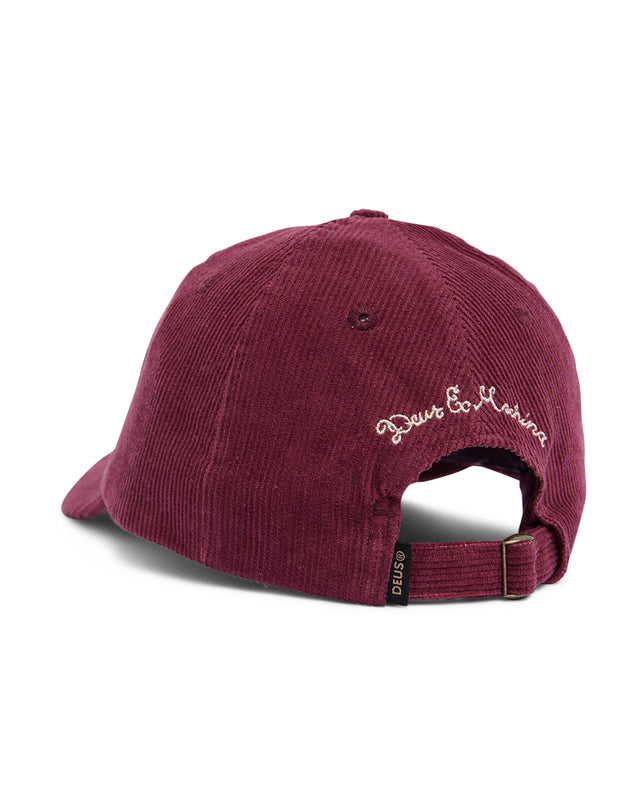 "Shield Cord Dad Cap - Burgundy
