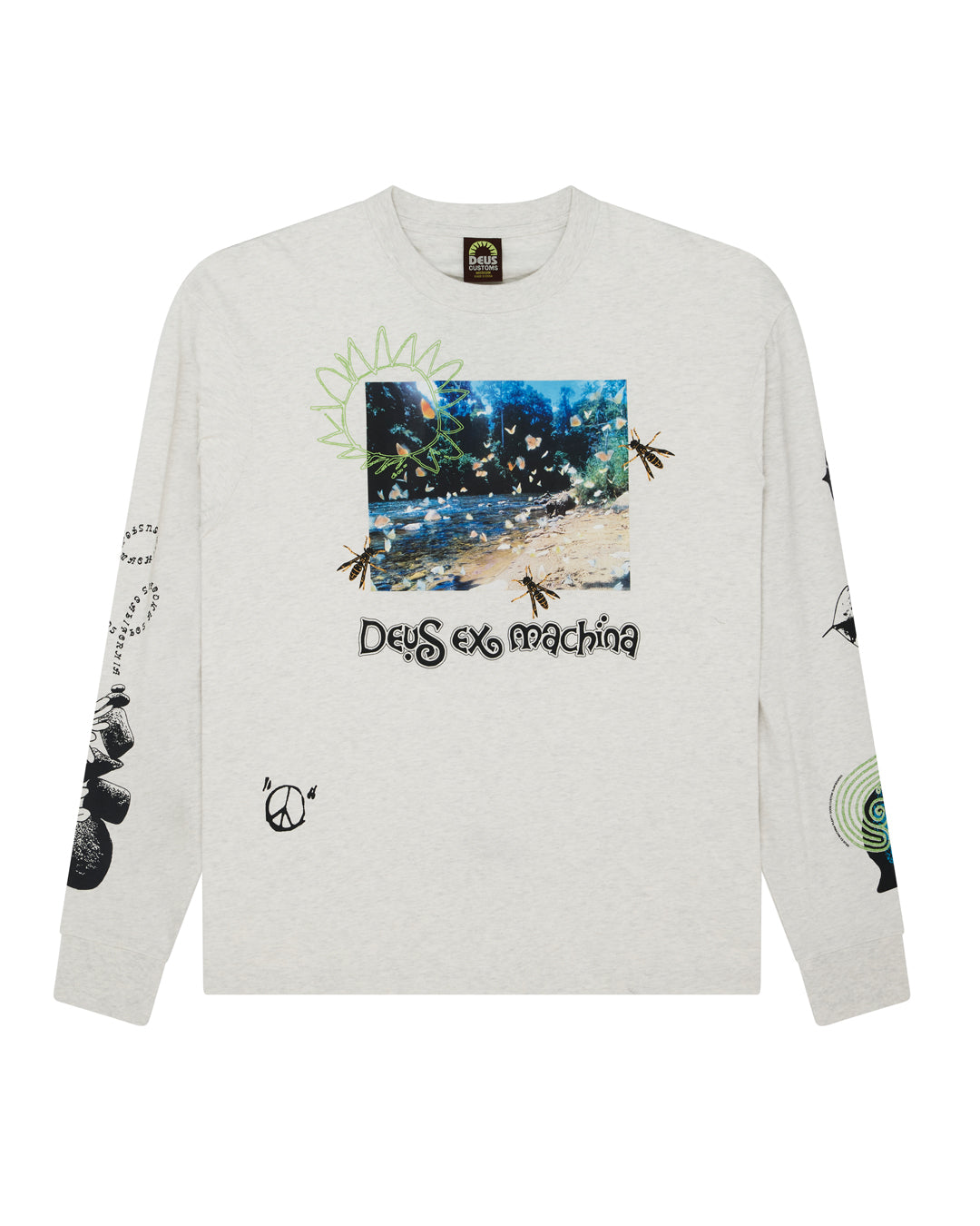 T-Shirts | Deus Ex Machina | Migration Ls Tee - Light Grey Marle