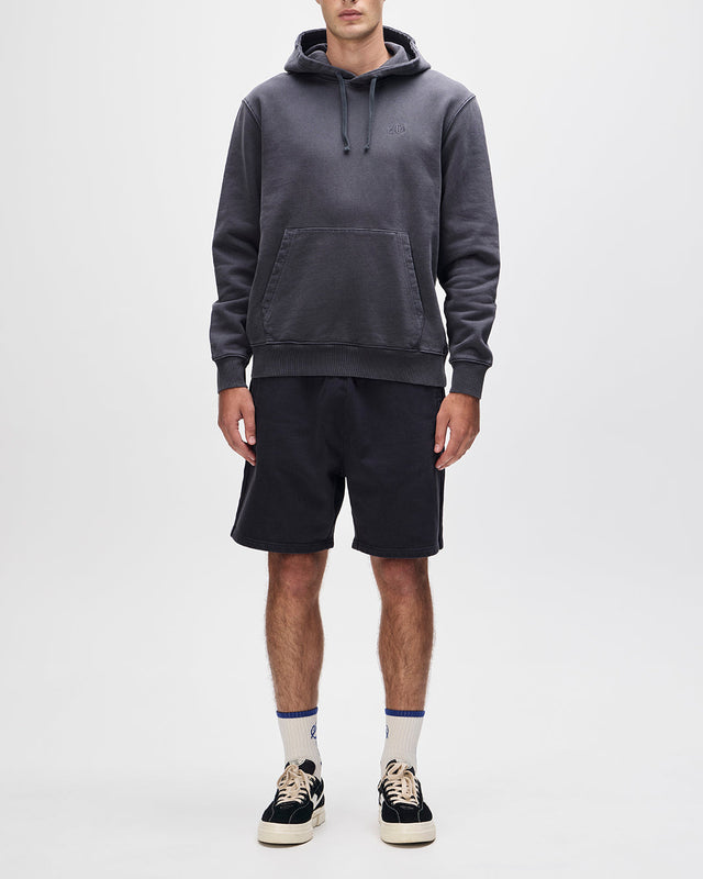Shield Garment Dyed Track Short - Black