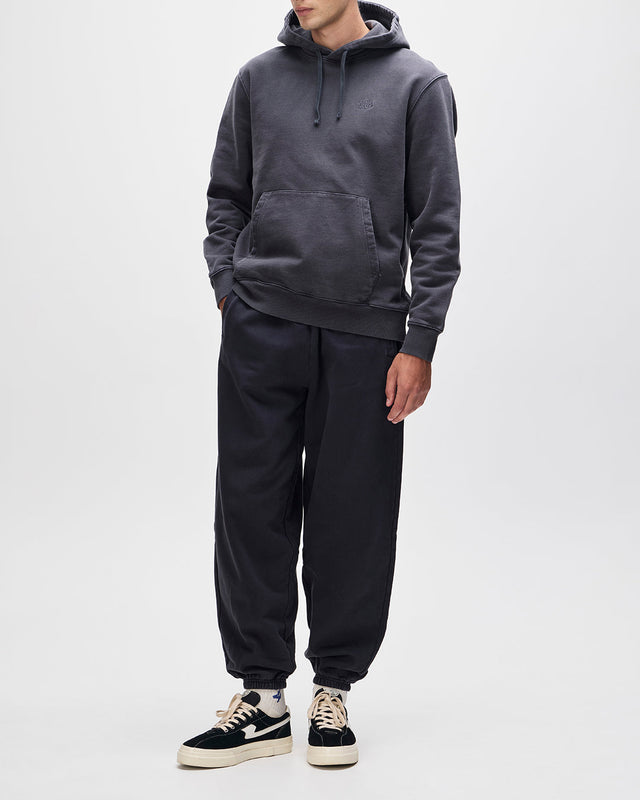 Pantalon de survêtement teint en pièce Shield - Noir