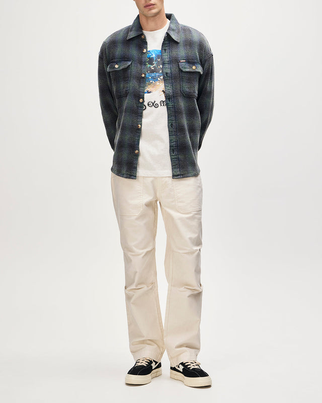 Too Busy To Work Check Shirt - Black Check