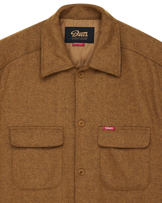 Clayton Wool Shirt - Bronze Brown