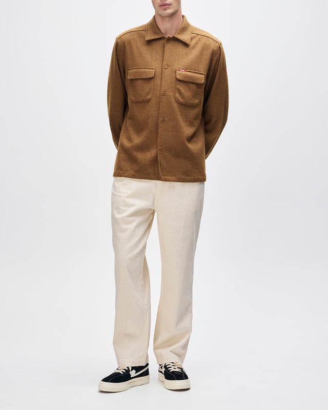 Clayton Wool Shirt - Bronze Brown