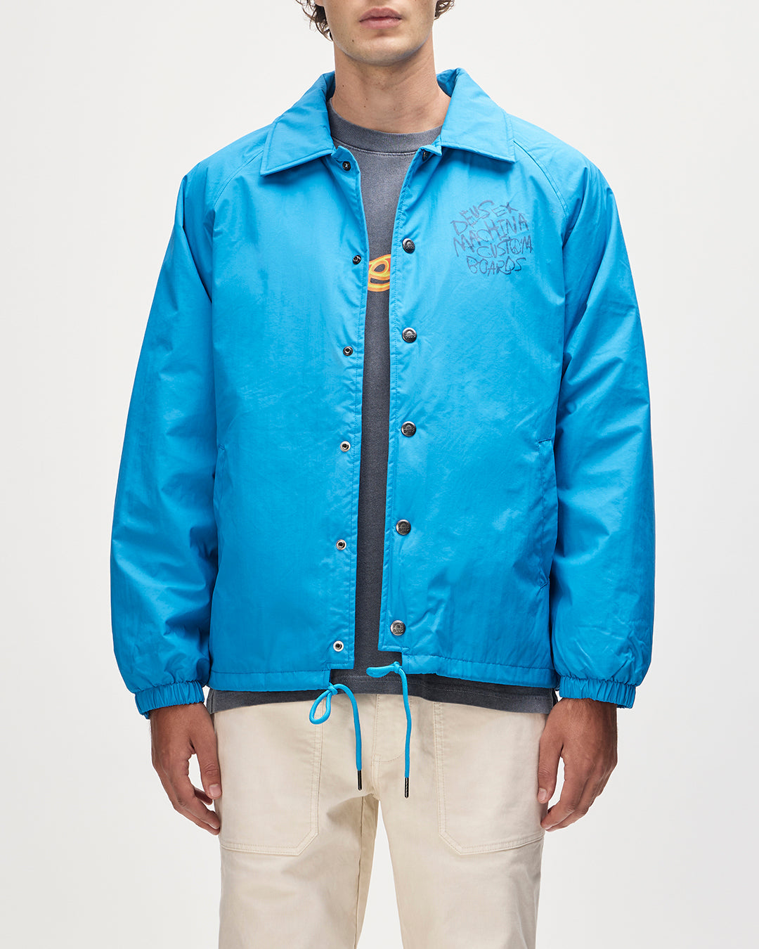 Jackets | Deus Ex Machina | Scrawler Coach Jacket - Wave Ride Blue