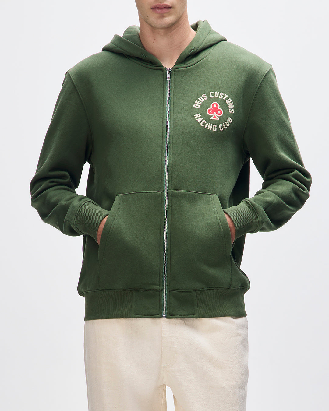 Fleece | Deus Ex Machina | Basto Zip Hoodie - Cypress Green – Deus