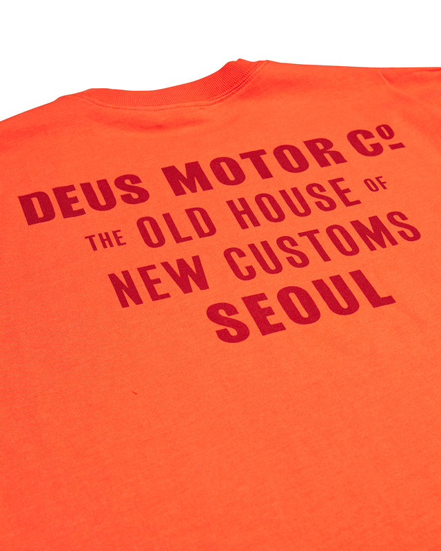 Old Customs Tee - Mandarin Red