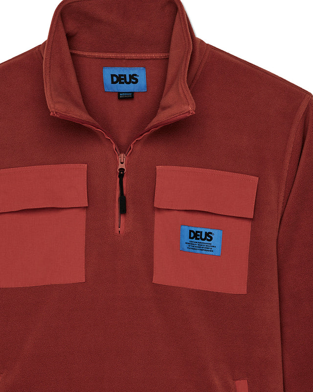 Section Zip Neck Fleece - Terracotta