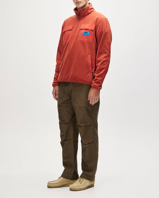 Section Zip Neck Fleece - Terracotta
