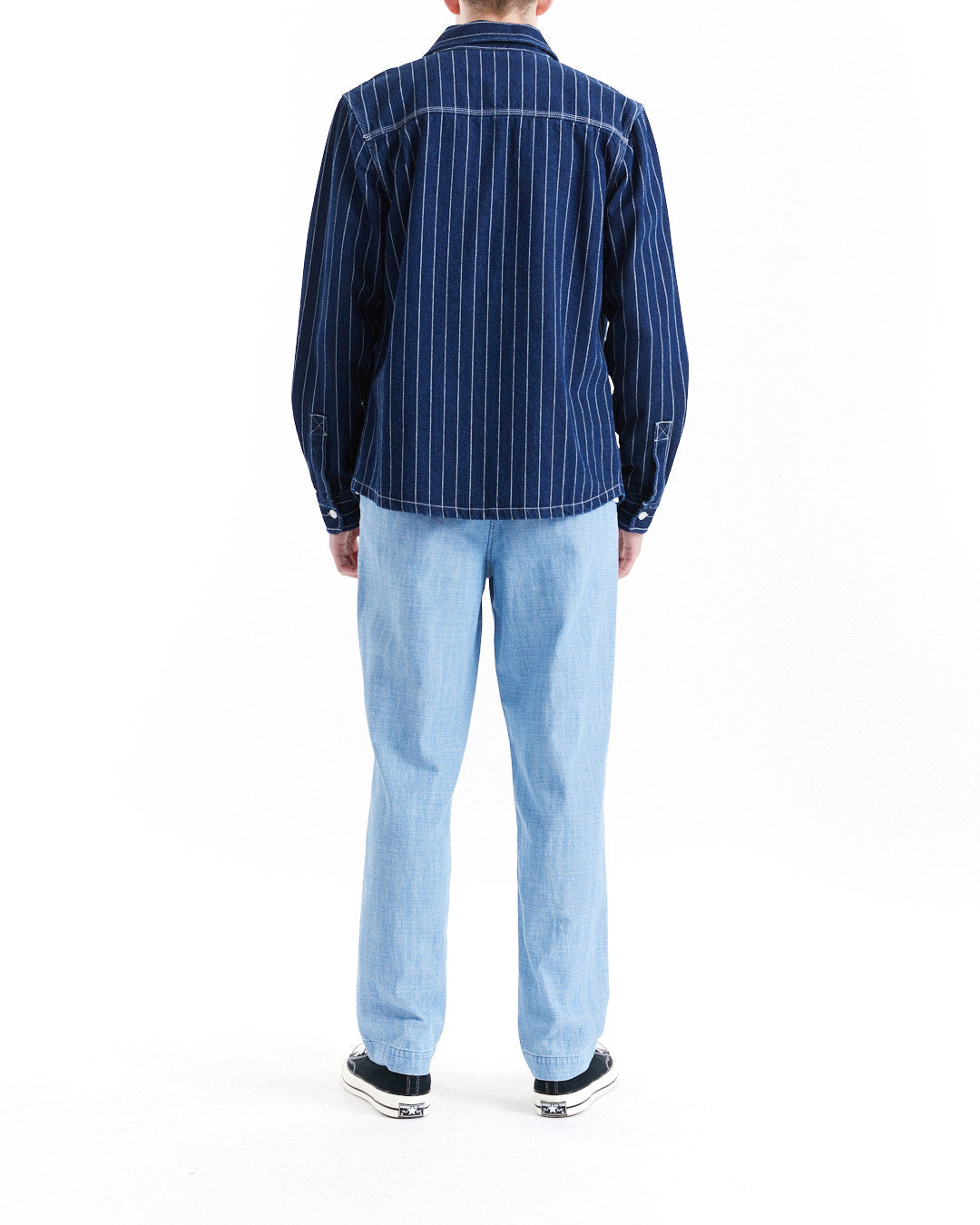 シャツ/ブラウス(長袖/七分) NEEDLE STRIPE DENIM SHIRT シャンブレー七分袖シャツ(S 淡色): トップス｜Right-on公式オンライン
