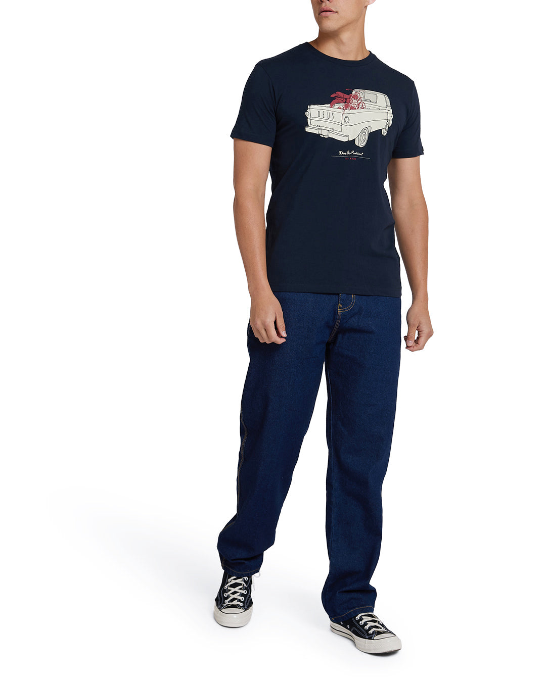 The A100 Tee - Navy|Model