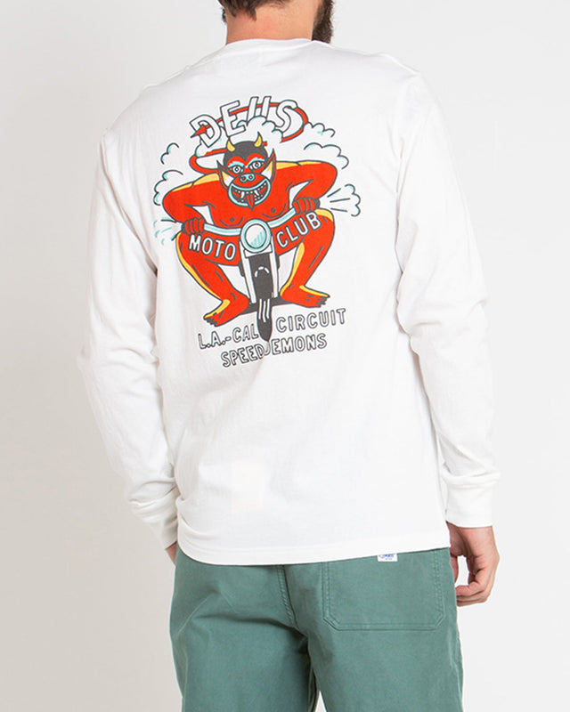 Riding Hot Long Sleeve Tee - Vintage White