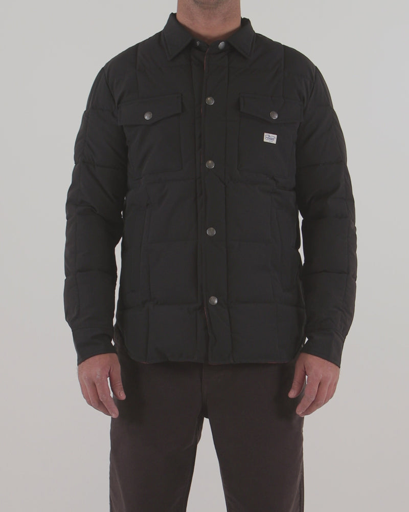 Maxwell Padded Overshirt (Relaxed Fit) - Black