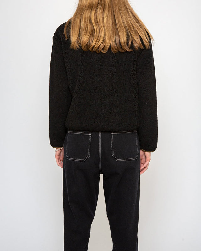 Ada Fleece Jacket (Oversized Fit) - Black