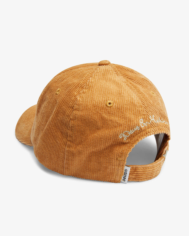 classic 6 panel dad cap with front and back embroidered artwork in 100% cotton corduroy fabrication