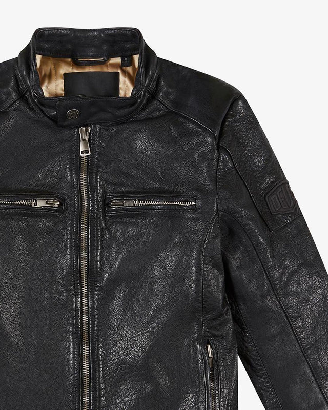Damager Leather Jacket - Black
