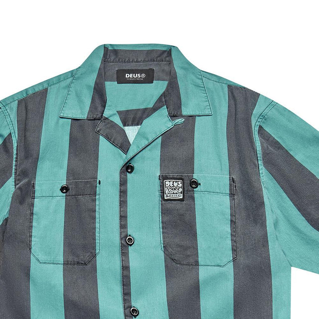 Vertigo Stripe Shirt - Tropic Blue