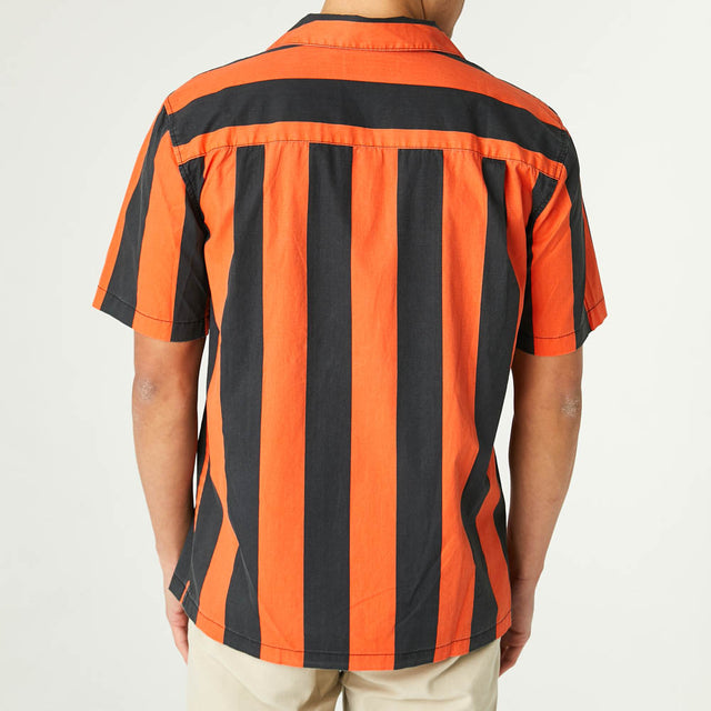 Vertigo Stripe Shirt - Poppy Orange